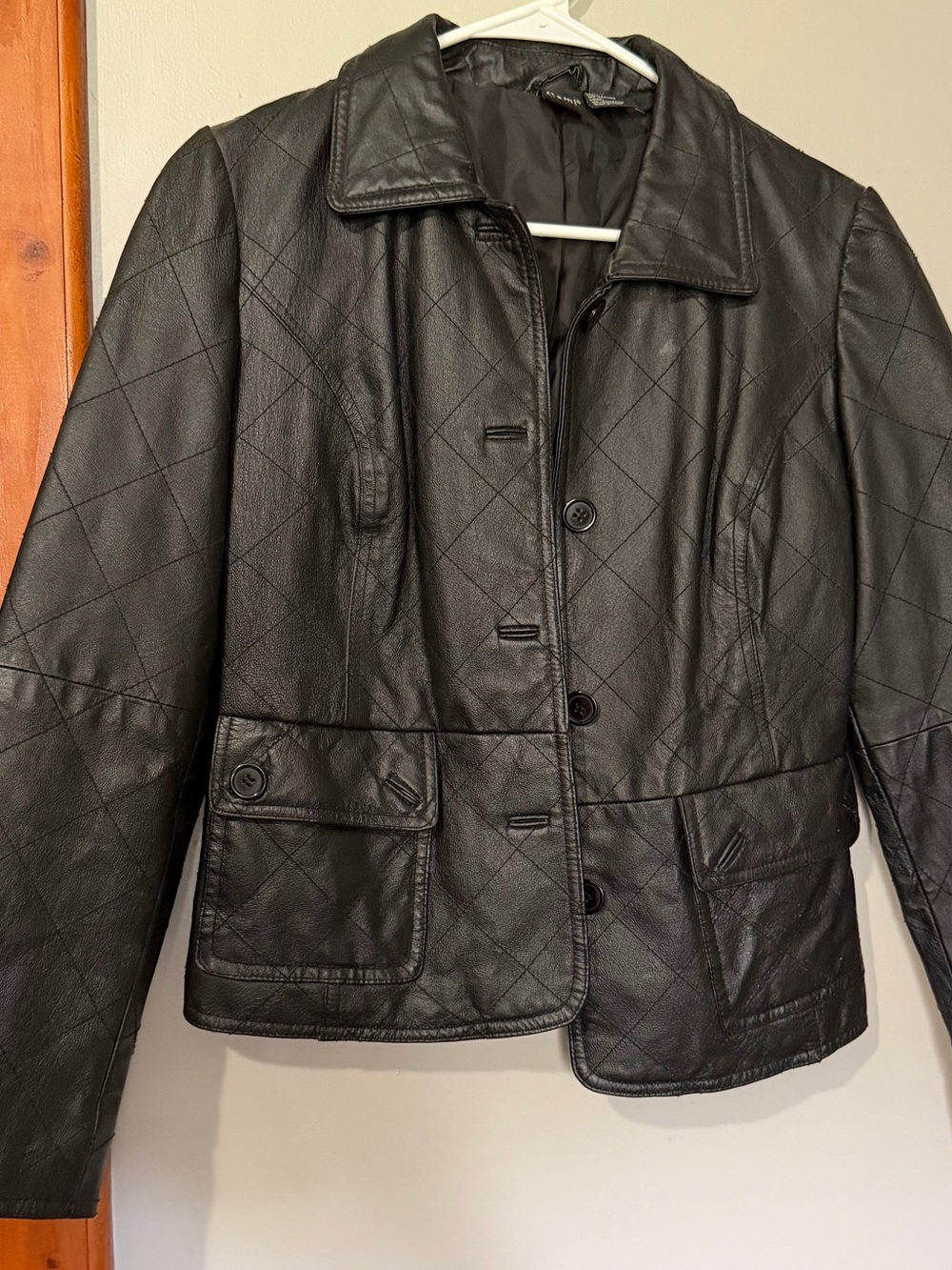 Vintage Black Quilted Leather Jacket